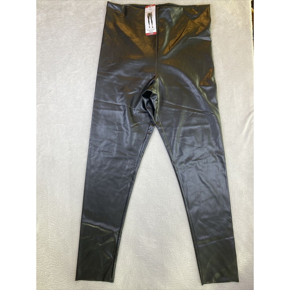 NEW Joie Faux Leather Leggings Pull On Pants Stretch Black Size XL
